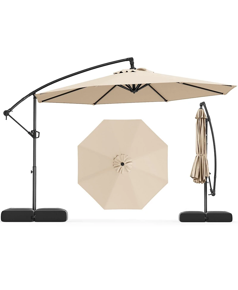 Offset Hanging Umbrella with Base Patio Cantilever Tilt
