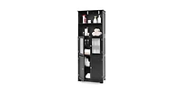 6-Tier Freestanding Bathroom Cabinet with 2 Open Compartments and Adjustable Shelves