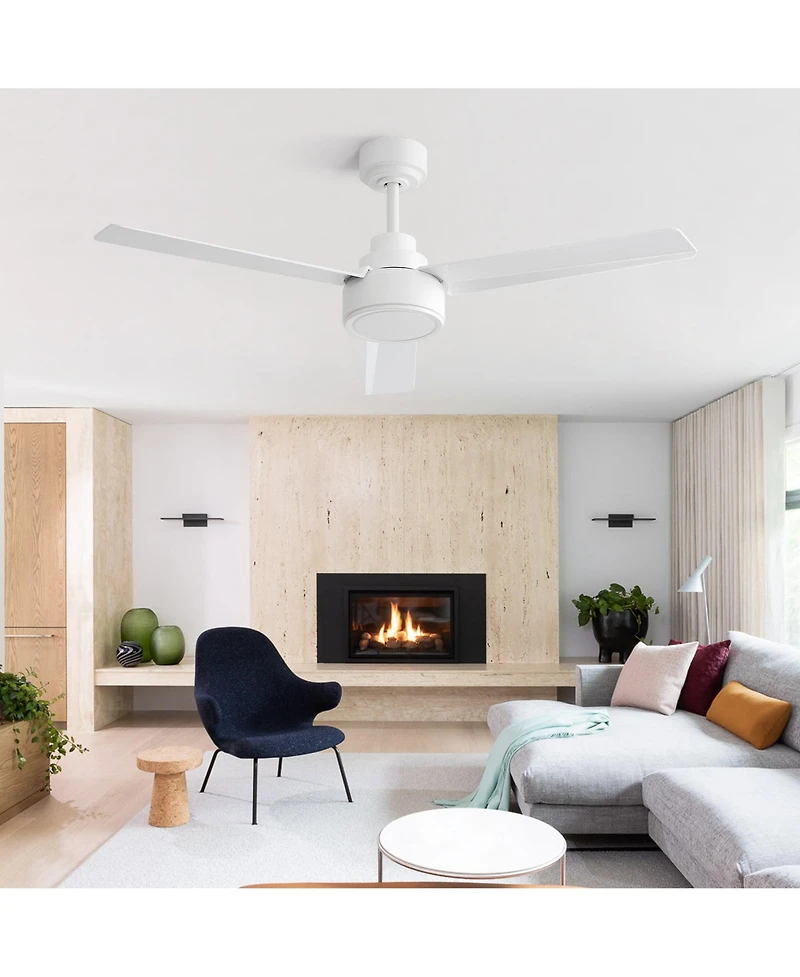 52'' Modern 3-Blade without Light Ceiling Fan with Six Speed Remote Control and Timing Function for Indoor