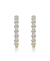 Clear Cubic Zirconia Encrusted Hoop Earrings