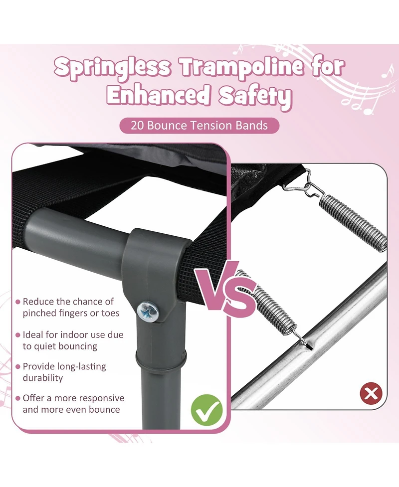 Mini Trampoline Folding Small Rebounder for Kids with Lights