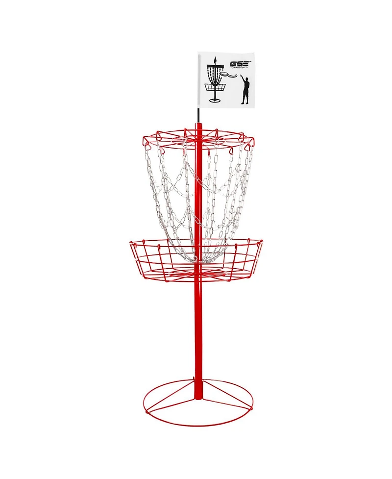 Portable 12-Chain,Disc Golf Targets Basket, Metal Flying Disc Practice Basket(Black/Blue/Orange/Red)