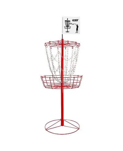 Portable 12-Chain,Disc Golf Targets Basket, Metal Flying Disc Practice Basket(Black/Blue/Orange/Red)