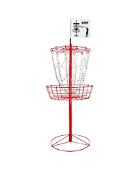 Portable 12-Chain,Disc Golf Targets Basket, Metal Flying Disc Practice Basket(Black/Blue/Orange/Red)