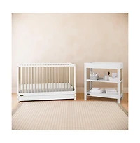 Graco Teddi 5-in-1 Convertible Crib with Drawer - White with Driftwood