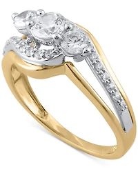 Diamond Three Stone Engagement Ring (7/8 ct. t.w.) in 14k Two-Tone Gold