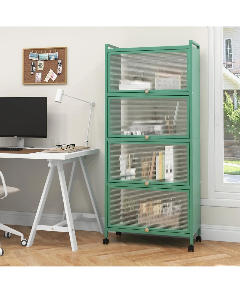 5-Tier Kitchen Baker's Rack with Flip-Up Pc Doors and Ample Storage Shelves