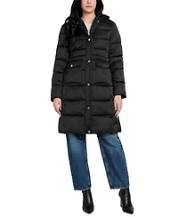 Guess Women's Hooded Faux-Fur-Lined Puffer Coat
