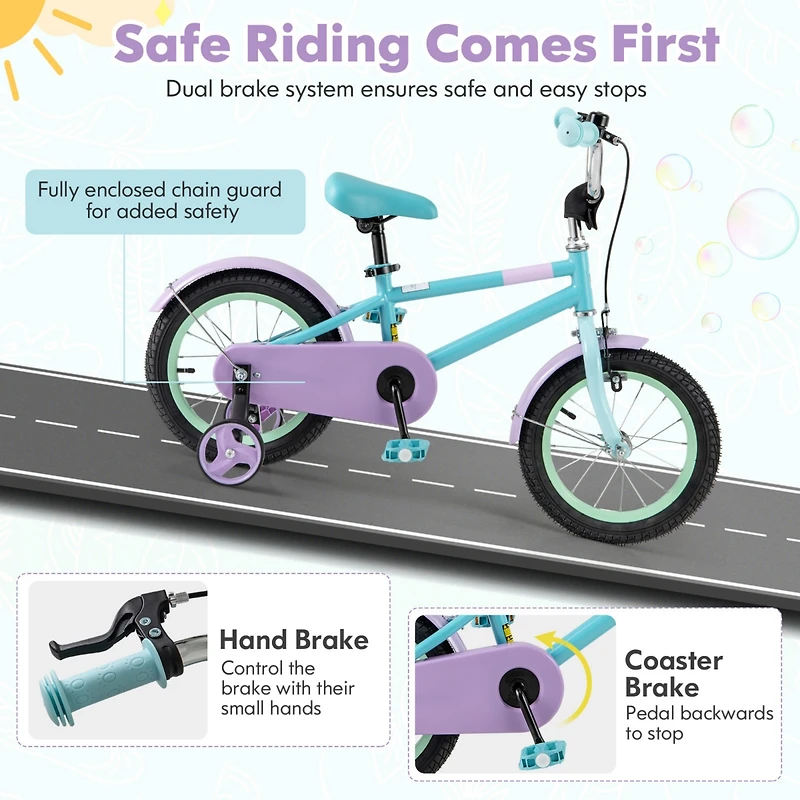 Adjustable Handlebar Saddle Kids Bike Lightweight Easy to Ride
