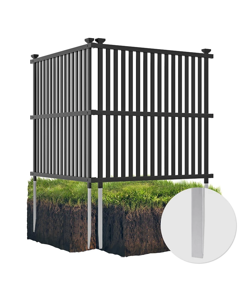 Slickblue Air Conditioner Fence Panel with Metal Ground Stakes for Outside