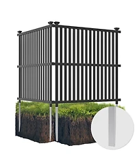 Slickblue Air Conditioner Fence Panel with Metal Ground Stakes for Outside