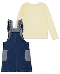 Levi's Toddler and Little Girls 2-Piece Bodysuit Ruffle Skirtall Set