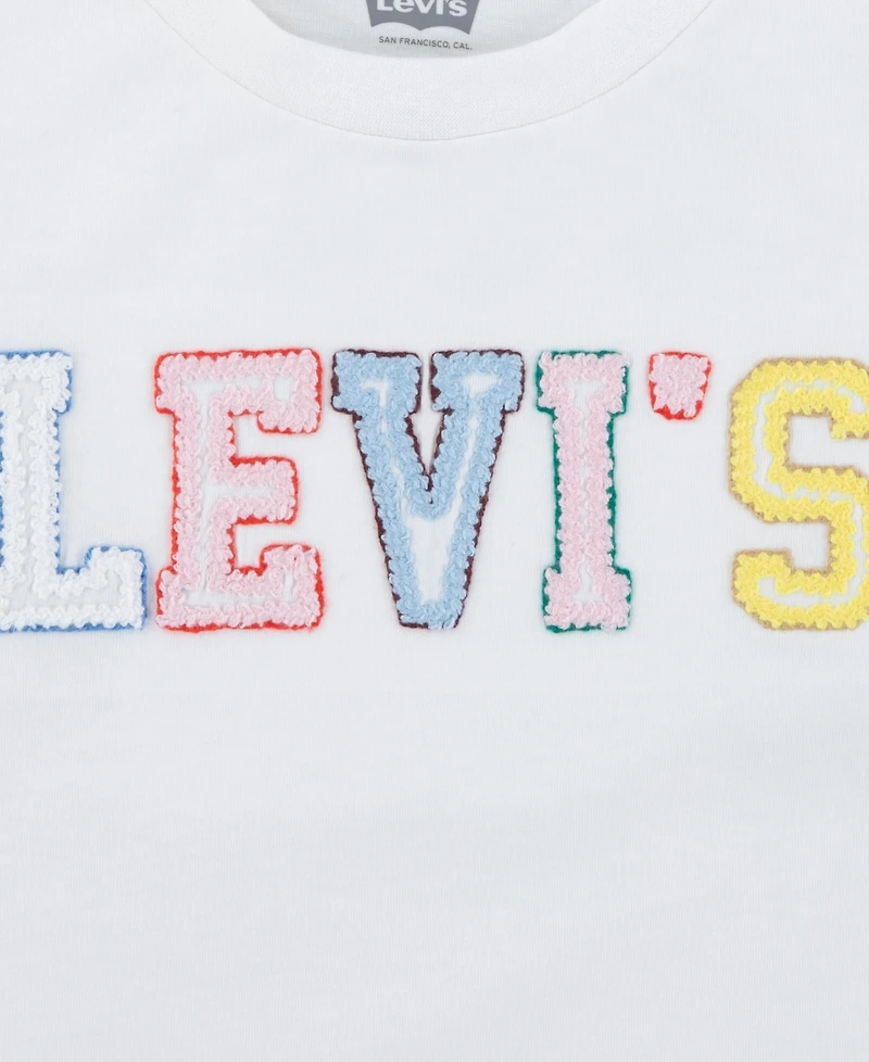 Levi's Toddler and Little Girls Crochet Logo Long Sleeve T-Shirt