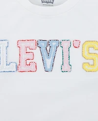 Levi's Toddler and Little Girls Crochet Logo Long Sleeve T-Shirt