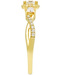 Diamond Princess Halo Twist Engagement Ring (1/2 ct. t.w.) in 14k Gold