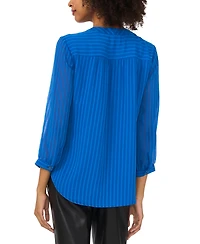 Vince Camuto Women's Striped V-Neck 3/4-Sleeve Top