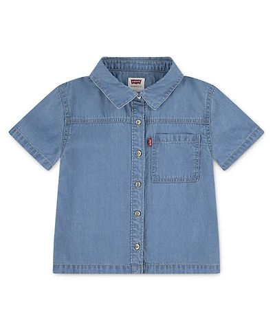 Levi's Big Girls Short Sleeve Denim Shirt