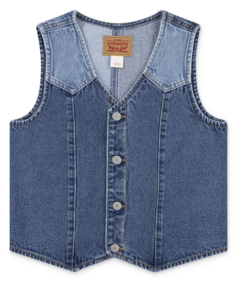 Levi's Big Girls Shade Blocked Denim Vest