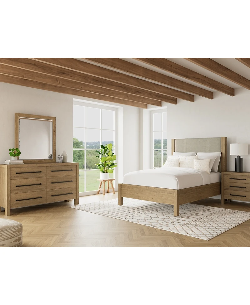 Davie 3-Pc. Full Set (Upholstered Bed, Dresser & 3-Drawer Nightstand)