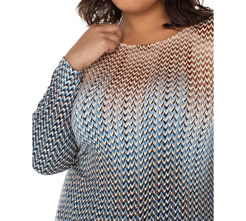 Liverpool Los Angeles Trendy Plus Printed Knit Top