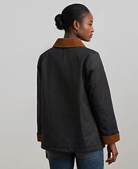Lauren Ralph Women's Cord-Collar Waxed Jacket