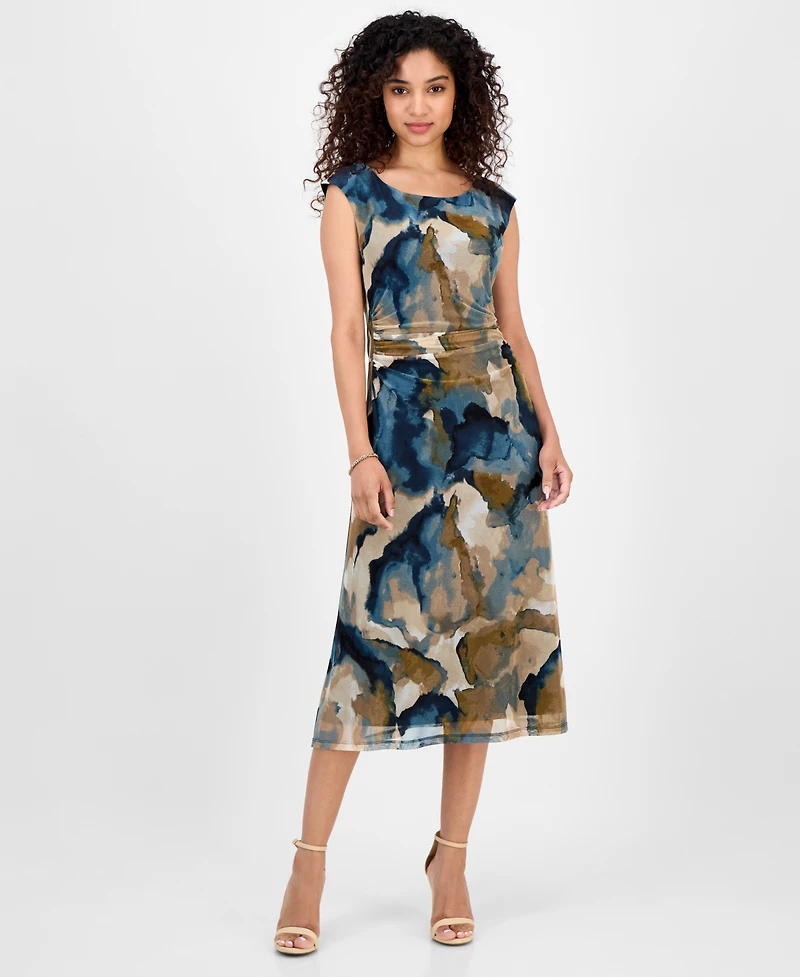 Connected Women's Mesh Cap-Sleeve Dress