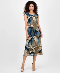 Connected Women's Mesh Cap-Sleeve Dress