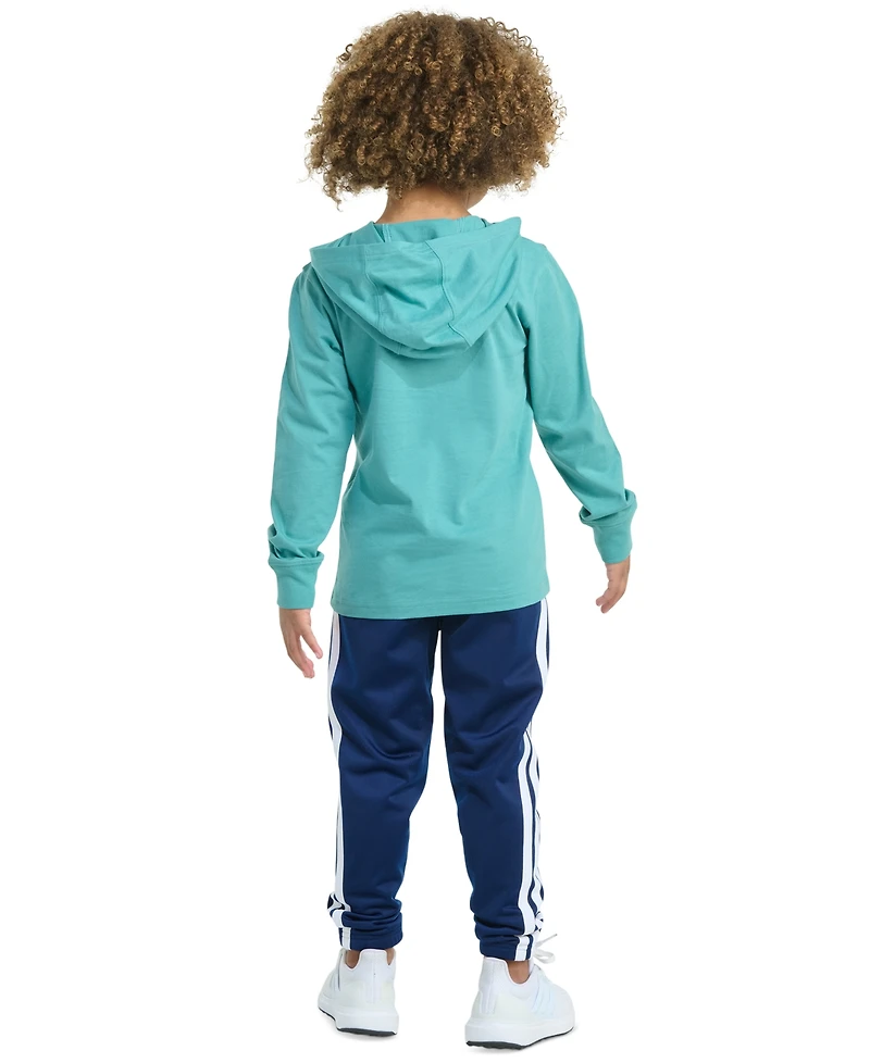 adidas Toddler and Little Boys 2-Piece Long Sleeve Hooded T-Shirt Jogger Pant Set