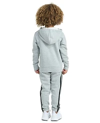 adidas Toddler & Little Boys Long-Sleeve Essential Big Logo Fleece Jacket Jogger Pants, 2 Piece Set