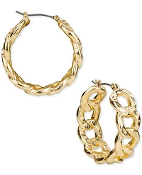 Patricia Nash Matte Hammered Link Hoop Earrings