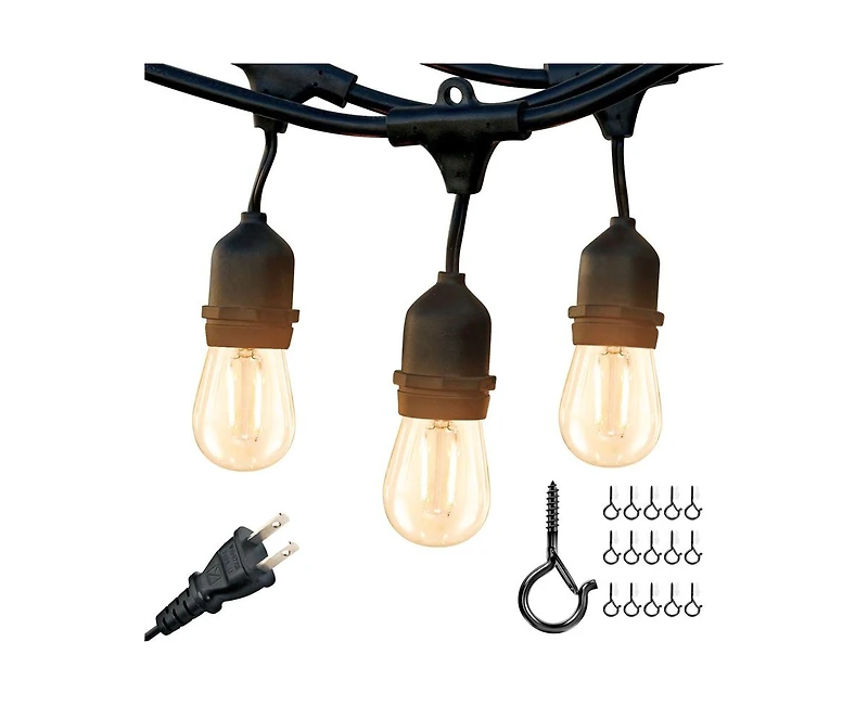 Ambience Pro 48 ft. Indoor/Outdoor Led Weatherproof 2-Watt String Lights with Warm White Hue
