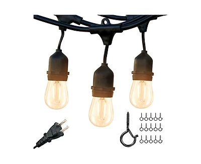 Ambience Pro 48 ft. Indoor/Outdoor Led Weatherproof 2-Watt String Lights with Warm White Hue
