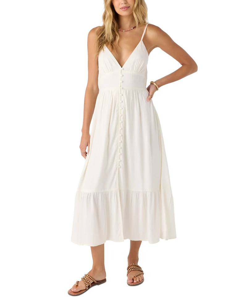 O'Neill Juniors' Pilar Woven Sleeveless Tiered Midi Dress