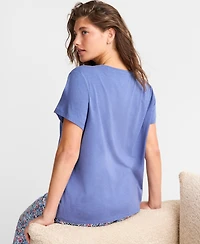 State of Day Women's Cotton Blend Short-Sleeve Sleep Tee Xs-3X