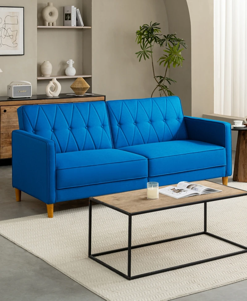 Gold Sparrow 77" Polyester Victoria Convertible Sofa Bed, Created for Macy's