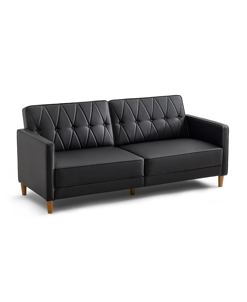 Gold Sparrow 77" Faux Leather Victoria Convertible Sofa Bed, Created for Macy's