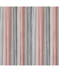 Kate Aurora 1 Piece Crushed Faux Satin Silver & Blush Rose Pink Ombre Window Curtain Panel