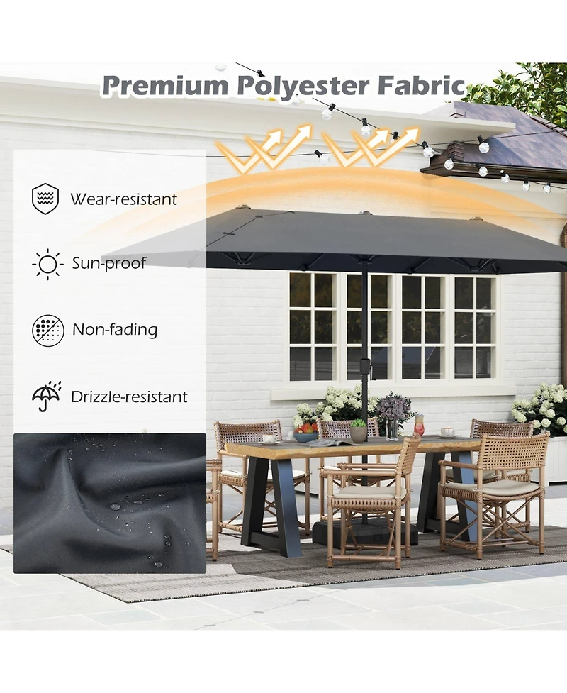 Gymax 13 Ft Double-sided Patio Umbrella Outdoor Large Twin