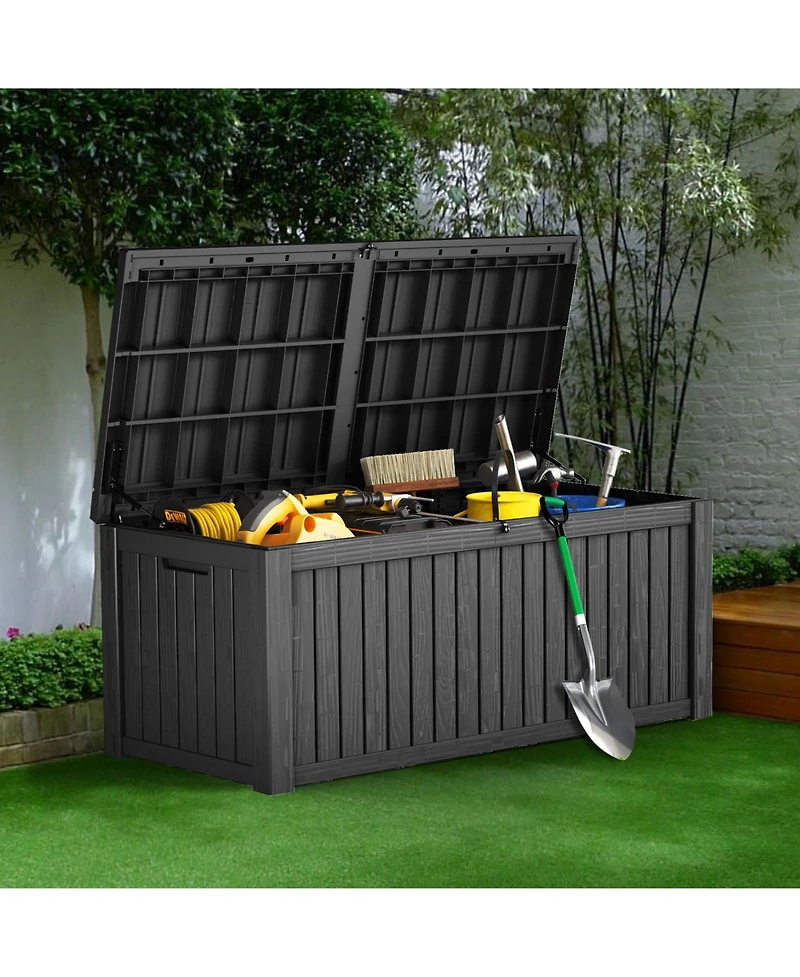 Mondawe 150 Gallon Resin Waterproof Outdoor Deck Box,Patio Storage Box