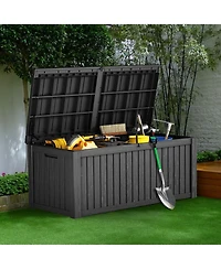 Mondawe 150 Gallon Resin Waterproof Outdoor Deck Box,Patio Storage Box