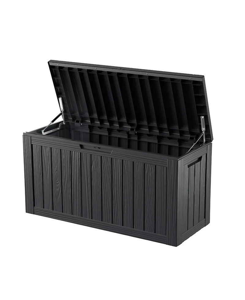 80 Gal. Waterproof Outdoor Resin Storage Deck Box with Lockable Lid