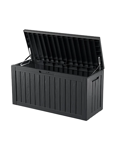 80 Gal. Waterproof Outdoor Resin Storage Deck Box with Lockable Lid