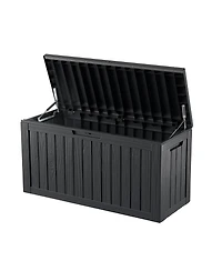 80 Gal. Waterproof Outdoor Resin Storage Deck Box with Lockable Lid