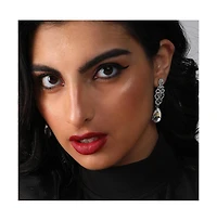 Sohi Women's Black Dazzling Drop Earrings