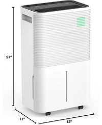 Cowar 45-Pint Dehumidifier for Home, Basement & Large Rooms, White, Auto/Manual Drain, 3 Modes, Auto Defrost, Dry Clothes, 12H Timer