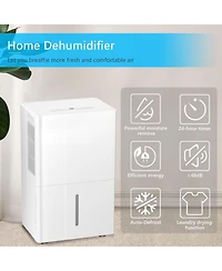 Cowsar Portable Dehumidfier, Max 80 Pints/Day Air Filters, Auto Defrosting Low noise with Led display Timer Fit for Basements, Garage, Living Room, Be