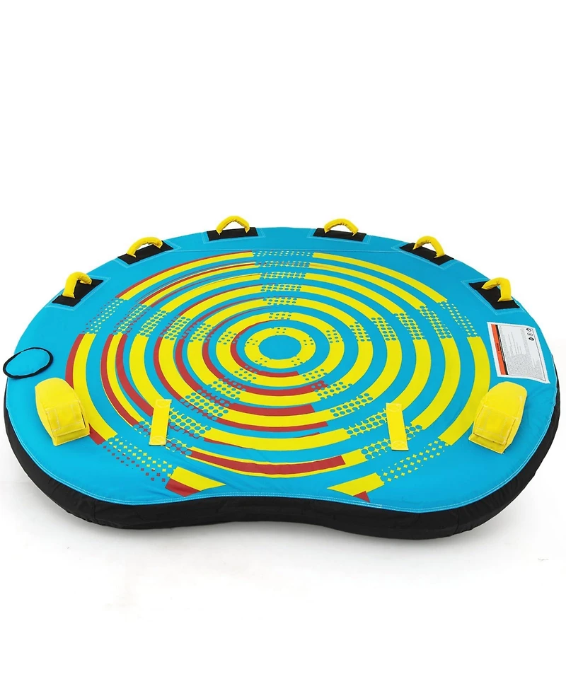 3-Person Inflatable Boat Tube Towable Platform with Double Valves