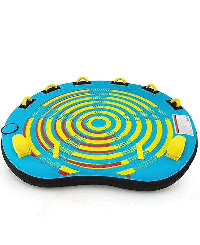 3-Person Inflatable Boat Tube Towable Platform with Double Valves