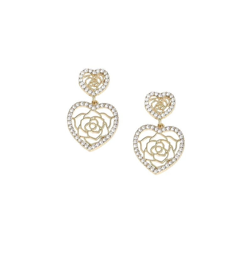 Sohi Women's Heart Drop Earrings