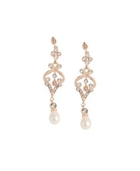 Sohi Womens Silver Dazzling Drop Earrings